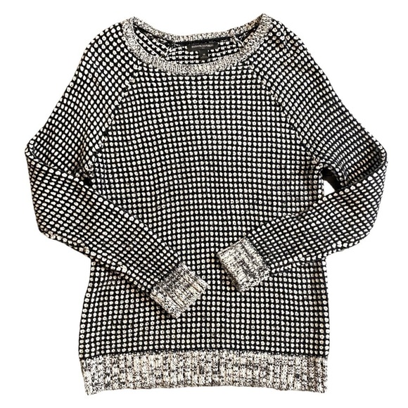 Banana Republic Sweaters - 𝅺BANANA Republic Wool Marled Knit Black & White Crew Neck Sweater Top Size M